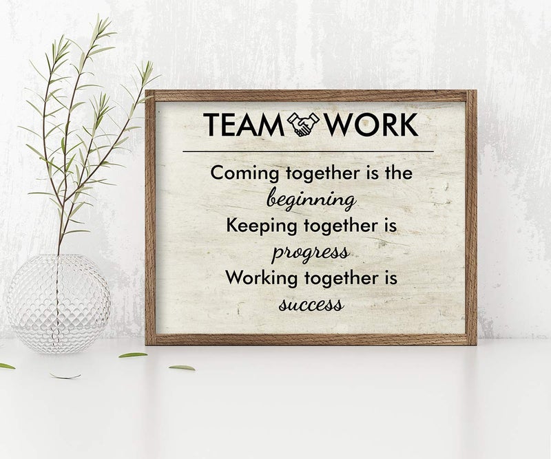 Paintio Teamwork Coming Together Is The Beginning Office Wall Art Decor Prints - Unframed 8x10 - Motivational Quotes Pictures for Office - Posters with Inspirational Sayings - Image 3
